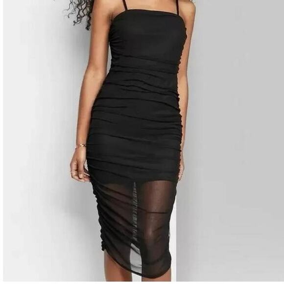 Wild Fable Dresses & Skirts - Wild Fable Ruched Bodycon Cocktail Dress - Black Women's XS